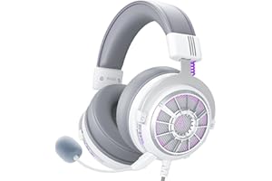 EKSA StarEngine S - Auriculares para PS4, PC, PS5, Switch, Xbox One/Series X/S y móvil, con micrófono desmontable y toma de 3,5 mm, color blanco