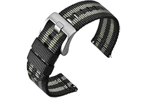 ANNEFIT Cinturino Orologio Nylon 18mm 19mm 20mm 22mm 24mm, Cinturini per Orologi Militari a Sgancio Rapido per Uomo Donna