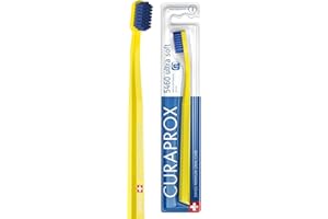 Curaprox CS 5460 Ultra-miękka szczoteczka do zębów-Pielęgnacja zębów i dziąseł dla dorosłych/Super Miękkie włosie Curen® / żółto-niebieskie, pojedyncze opakowanie/Made in Switzerland