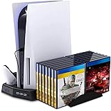 Vertical Charging Stand for Playstation 5 with Cooling Fan Charging Station Dock for Digital Edition/Ultra HD PS5 Console wit