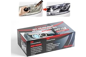 Plextone Kit de réparation de phares pour Bricolage de Phare éclaircisseur de Voiture Kit de réparation de Lampe de Nettoyage (Auto-Manual)