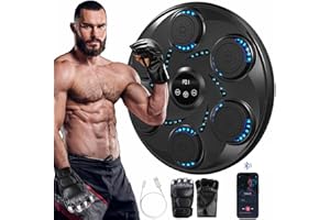 LeuKoles Music Boxing Machine mit Bluetooth,LED Licht Box Maschine mit Musik mit Boxhandschuhen, Elektronische Boxing Machine zur Wandmontage mit 9Geschwindigkeitsmodi und Zählmodus,18,9 Zoll