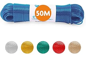 Corde à Linge de 50 mètres avec Noyau en Acier - Made in Holland - résistante aux intempéries et Extra Longue et Solide - pour la Maison et Le Camping - différentes Couleurs -LaundrySpecialist