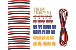 JOYZAN XT60 Maschio Femmina Connettori, Spina Connettore ad Alta Corrente per Batteria XT60H Guaina Alloggiamento Con 14AWG Silicone e Tubi Termorestringenti Cavo for Lipo Battery FPV Drone RC Aerei Auto