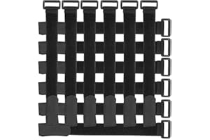 ZONEYAN attache cables,Lot de 10-Noir-avec crochet et boucle attache-câble en réutilisables sangles 2,0 cm X 45 cm 10 pcs - noir