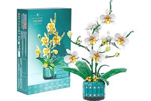 PASONOMI Orchidee Blumenstrauß Bauset Künstliche Blumen Pflanzen für Erwachsene Kinder Heimdeko Botanical Spielzeug Geschenke für Weihnachtstag Monatstag Geburtstag Valentinstag Muttertag (986 Stücks)