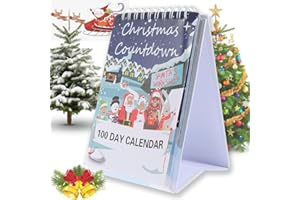 HEYZEIBO 100 Day Christmas Countdown Calendar 2025, Christmas Countdown Flip Calendar for Kids, Christmas Party Favor Gifts, Home Office Room Decor