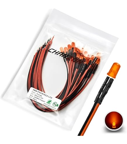 20 LED Blu 3mm Precablati - 12V, Con Resistenza 560 Ohm, Cavo 20 Cm, Lente Trasparente - Foto 7