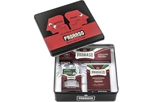 Proraso Set Vintage Selection Barbe Dure, Set regalo uomo con Crema Pre Barba 100 ml, Sapone Barba 150 ml e Balsamo Dopobarba 100 ml, Cofanetto regalo uomo rasatura, Set regalo natale Made in Italy