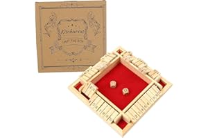 Kitchnexus Juego de mesa de madera para 4 jugadores Shut The Box (rojo)