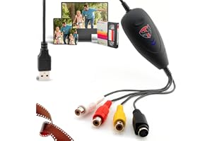 TechSide Video Grabber VHS 2026 | Analog till Digital Omvandlare | USB 2.0 PC Capture Card Mac, Windows 11/10 och Linux