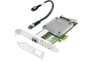 Euqvos Ethernet Network Card for Intel 82599ES Chipset M.2 + M Key + SFF 8087 M.2 to 10Gb Single Port SFP+ LAN Card Support Windows Server/Windows/Linux/VMware/ESX