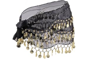 Gazechimp Ceinture Foulard Danse Orientale Sequins Attache Ferme pour Scène et Class de Danse