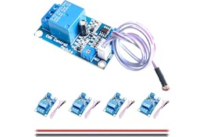 DAOKAI XH-M131 Fotowiderstandsrelaismodul 12V DC Fotowiderstands-Relaismodul Lichtsteuerungsschalter Erkennungssensor Automatischer Lichtsteuerungsschalter mit 24 AWG-Draht(5 STÜCKE)
