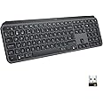 Logitech MX Keys Advanced Wireless Illuminated Keyboard, Tactile responsive Typing, Backlighting, Bluetooth, USB-C, Apple Mac