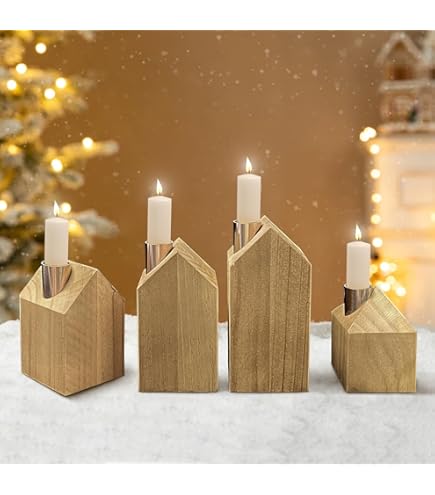 Waxinelicht glas op houten voet grey finish - Stoere en Landelijke Stijl De Buitenkans