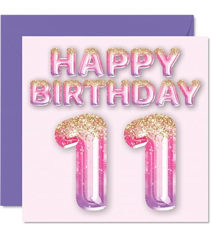 UUEFKTN Cute Happy 11 Years Old Birthday Card Gift For Girls Boys, Ideal 11th Birthday Card Decor For Eleven Years Old Daughter Son Granddaughter Grandson Niece Nephew, Best Born In 2014 Gift - Foto 3