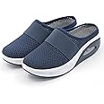 ADANN Women's Orthopedic Shoes, Diabetic Walking Air Cushion Slip-On Shoes, Blue, Size 7