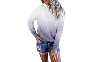 HVEPUO Damen Batik Hoodie Bedrucken Pullover Kawaii Kapuzenpullover Farbverlauf Oberteil