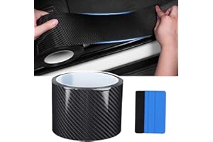 BANGMINDA Film de Protection Universel pour Seuil de Porte de Voiture, 5M Autocollant Fibre de Carbone Protecteur de Pare-Chocs, Protecteurs de Jante (7cm x 5m)