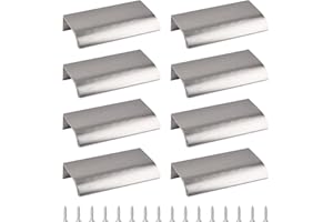 MOROBOR Finger side pull, 8pcs poignée cachée style moderne poignée de tiroir, aluminium poignée invisible armoire matériel tiroir armoire poignées, 80mm / Nickel brossé