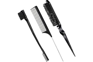 WITBICG Peigne Baby Hair, 3 Pièces Baby Hair Brush Peigne Contour Brosse Pour Plaquer Les Cheveux Peigne Lissant Convient Aux Coiffeurs Professionnels, Femmes, Hommes, Enfants（Noir）