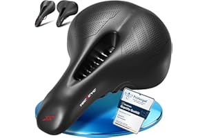 TECHCYC Sella per Bicicletta, Sella Bici Comoda con Sospensioni pneumatiche, Sella in Gel Ergonomica, per Mountain Bike/MTB/Biciclette Pieghevoli, Sella Bici con Attrezzo