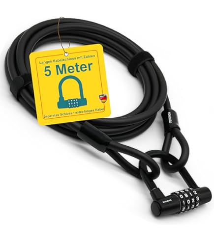 Câble Antivol VINZ Kinabalu 12mm - 10m Avec Serrure Pour Vélo, Bateau, Meubles Jardin