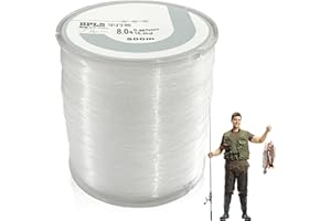 YIFLORINE TANG Ligne de Pêche,500M Fil de Peche Monofil Fil de Peche Transparente Fil de Pêche en Nylon 0.47 mm de Diamètre Fil à Forte Tension pour Truite,Carpe,Poisson,Sandre Ou des Décorations Suspendues
