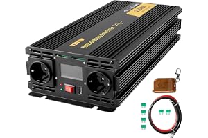 VEVOR Pur Sinus DC 12 V till AC 230 V, ren sinusformad omvandlare 2500 W, sinusvåg växelriktare med LCD-skärm, ren spänning