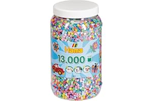 Hama Perlen 211-50 Scatola di Perline da Stirare con Circa 13.000 Perline da bricolage Midi con Diametro di 5 mm in Un Mix Pastello, Divertimento Creativo per Bambini e Ragazzi
