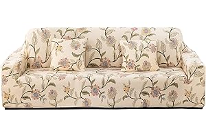 ARNTY Sofabezug, Sofabezug Ecksofa, Sofaüberwurf für 1/2/3/4 Sitzer Elastische Stretch Sofahusse Jacquard Sofaschoner (Blumen, 2 Sitzer Sofabezüge:141-180cm)