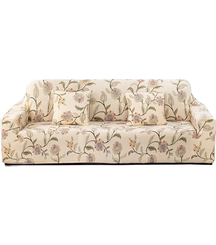 Mateju Copridivano 3/2/1 Posti, Stampa Floreale Copridivano Elasticizzato Con Copricuscino Separato, Antiscivolo Copri Divano, Copridivano Elasticizzato, Lavabile (3 Posto,Farfalla