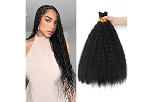 XIIMENALU Kinky Proste falowane włosy do warkocza boho, mokre, falowane, luzem, do zaplatania, bez splotu, proste, luzem, do mikroplatania, warkocze Rebunt, 3 szt., 6 szt