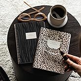 PAPERORA A5 Spiral Cardboard Cover Striped School Notebook 80 sheets Set of 2 - Course Scheduled - Leopard