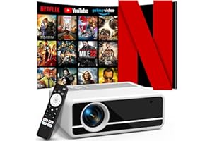 Smart Beamer【Official Netflix/Elektrischer Fokus/Auto Trapezkorrektur】 AKATUO Heimkino Projektor, Native 1080P, 4K Unterstützt, WiFi6 Bluetooth, Video Beamer Bullet-in Lautsprecher für Phone/Outdoor
