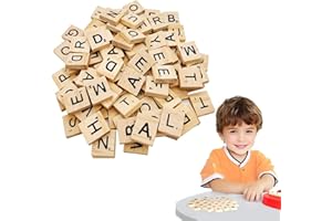 MetalNuts Scrabble Letters for Crafts – 500 Pcs Wooden Scrabble Letter Tiles, A-Z Alphabet Tiles for DIY Crafts, Alphabet Recognition Blocks for Making Coasters, Spelling Games & Personalized Gifts