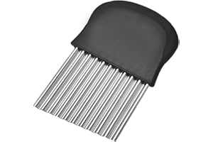 SAIZONE Cortador Ondulado De Acero Inoxidable,Cortadora de Arrugas Cuchillos de Corte de Patatas Papas Fritas Cutter,Cortador de Ensalada de Frutas y Verduras