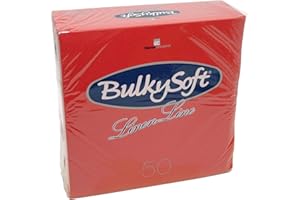 BULKY SOFT Pack of 50 Luxury Red Airlaid Napkin - Linen Feel.