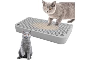 NGOKPYD Cat Litter Box Step and Stair, Cat Step for Litter Box, Cat Ramp for Older Cats, Washable and Filter Function, 3 Anti-slip Bottom Stickers, Easy Cleaning Supplies for Pet Cats(Light Grey)
