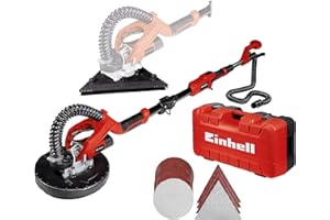 Einhell TE-DW 225 X Levigatrice per cartongesso (230-240 V, 750 W,impugnatura telescopica fino a 165 cm, attacco per aspiratore, incl. mole abrasive + fibre reticolate e valigetta)