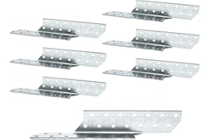 DOJA Barcelona | Anclaje para Vigas | 170 x 32 mm | Izquierda | Pack 6 | Anclaje Viga Madera Cargas Pesadas | Escuadras Asimétricas | Conector Vigas de Izquierda para Construcción, Puentes, Listones