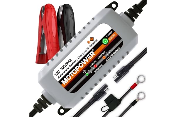 MOTOPOWER MP00205B 12V 1000mA Chargeur/Mainteneur de Batterie entièrement Automatique