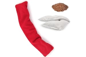 FISHTEC - Collare Termico per Microonde - Sfoderabile e Lavabile - Cuscino Riscaldante con Semi di Lino e Lavanda - Uso Caldo/Freddo - Per Dolori Cervicali, Collo, Nuca, Spalle e Corpo