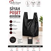 Kalbi Ticaret Kalın Siyah Poşet K&uuml;&ccedil;&uuml;k Boy 1 Kg Hışır Atlet Poşet Market Manav Poşeti &Ccedil;&ouml;p Poşeti