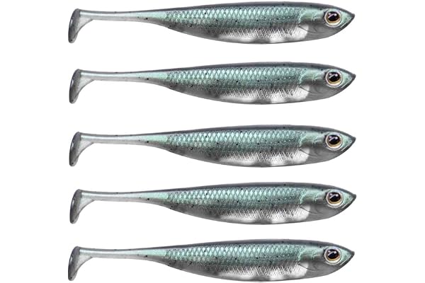 QualyQualy Leurres Souples de Pêche Shad Leurre Souple de Pêche en Silicone Leurre Peche pour Brochet Truite Perche 7cm-8cm-10cm-12,5cm