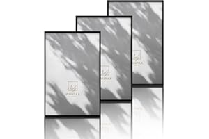 VUVUZULA Bilderrahmen 40x60cm Schwarz Holz 3er Set Holzrahmen Fotorahmen MDF Rahmen