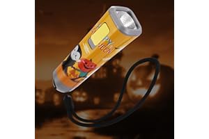 EverBrite Halloween Torch, Small Flashlight, Pocket LED Torch with Clip for Reading, Camping, Batteries Included, Orange