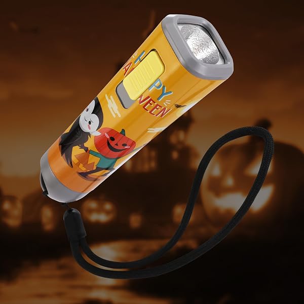 Linterna De Halloween Con Proyección De Figuras - 16 Cm, Naranja Y Negro, Decoración Terrorífica Para Fiestas
