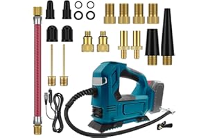 JUDANNA Akku-Kompressor für Makita 18V Akku (ohne Akku, ohne Ladegerät), Tragbare LED-Licht Handheld Luftpumpe mit digitalem Manometer, Elektrische Luftkompressor für Autos, Motorräder, Fahrräder, Sportbälle